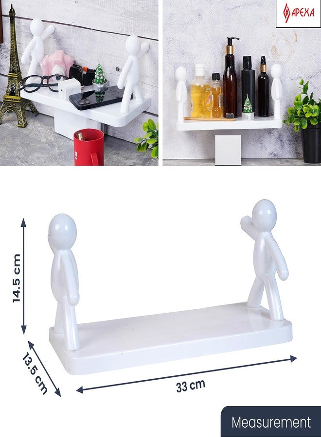 أبيكسا رف حمام بلاستيكي مثبت على الحائط من APEXA / رف حائط متعدد الأغراض / رف مثبت على الحائط / ذاتي اللصق / منظم رفوف (عبوة من قطعتين) (2) - Image 3